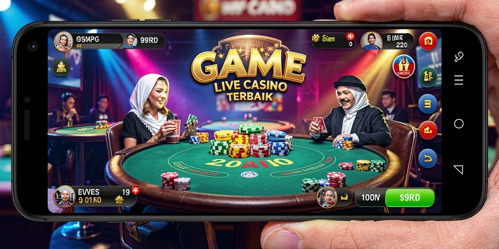 Screenshot gameplay 99RP yang menampilkan dealer langsung dan suasana kasino.