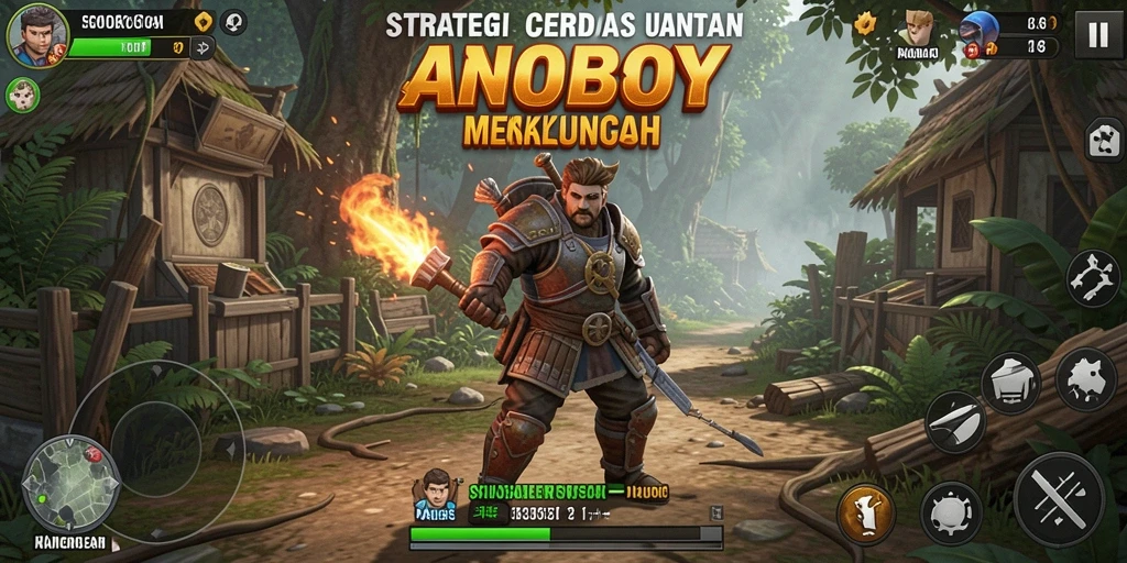 Tampilan gameplay strategi ANOBOY yang menegangkan dan mendalam.