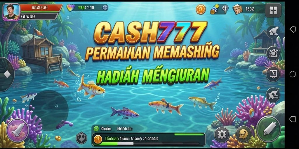 Tampilan gameplay memancing yang seru dan penuh aksi di CASH777.