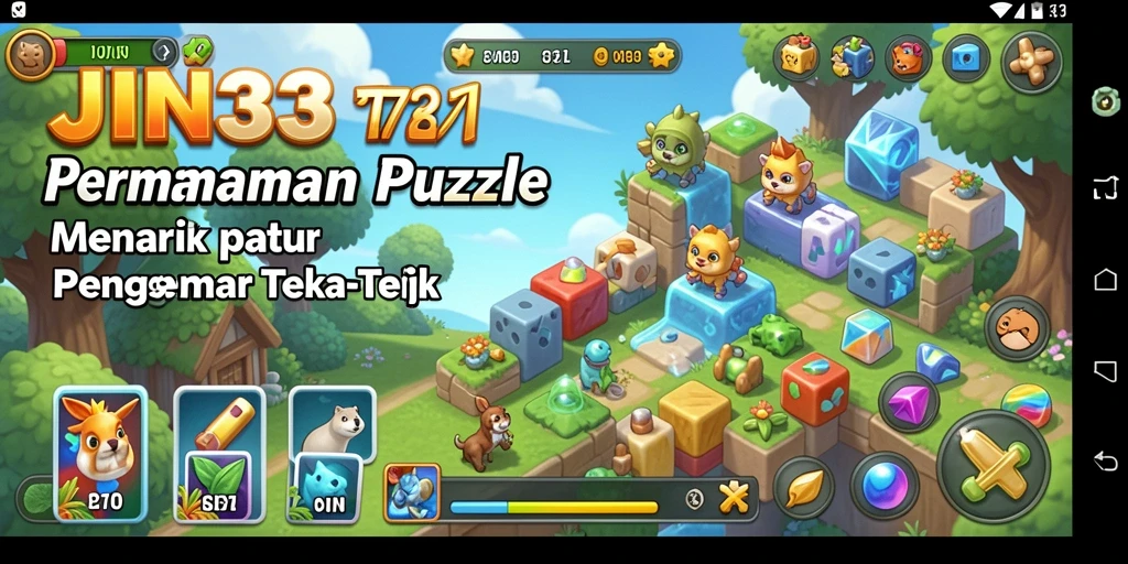 Tampilan gameplay JIN33 yang penuh warna dan menantang.