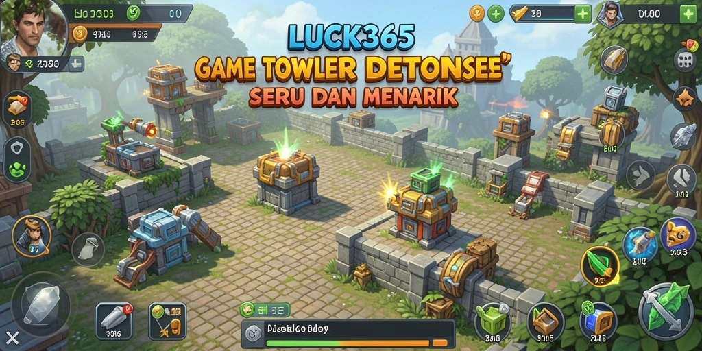 Tampilan gameplay LUCK365 yang menarik dan menantang dalam Tower Defense.