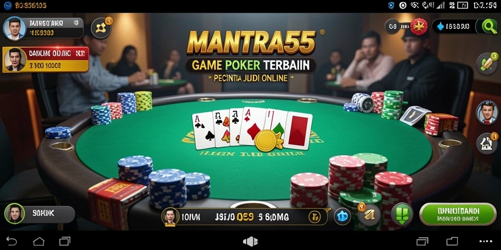 Tampilan menarik gameplay Poker di MANTRA55.