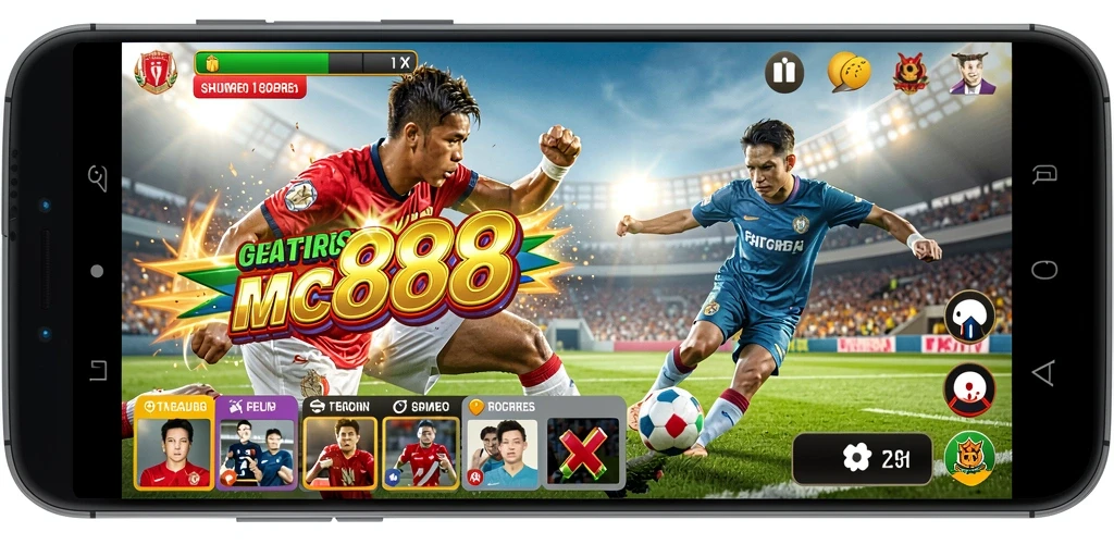 Tampilan gameplay seru dengan aksi olahraga mendebarkan.