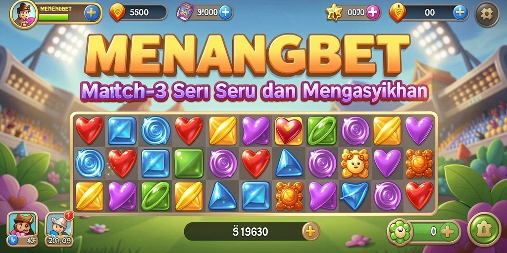 Tampilan gameplay MENANGBET dengan batu permata warna-warni yang memikat.