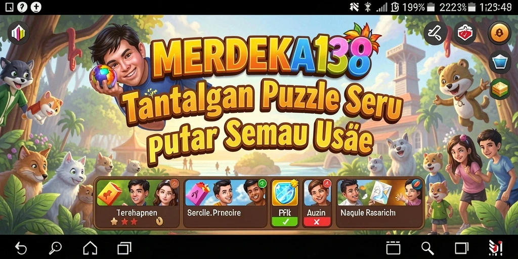 Tampilan gameplay MERDEKA138 dengan berbagai puzzle menarik.