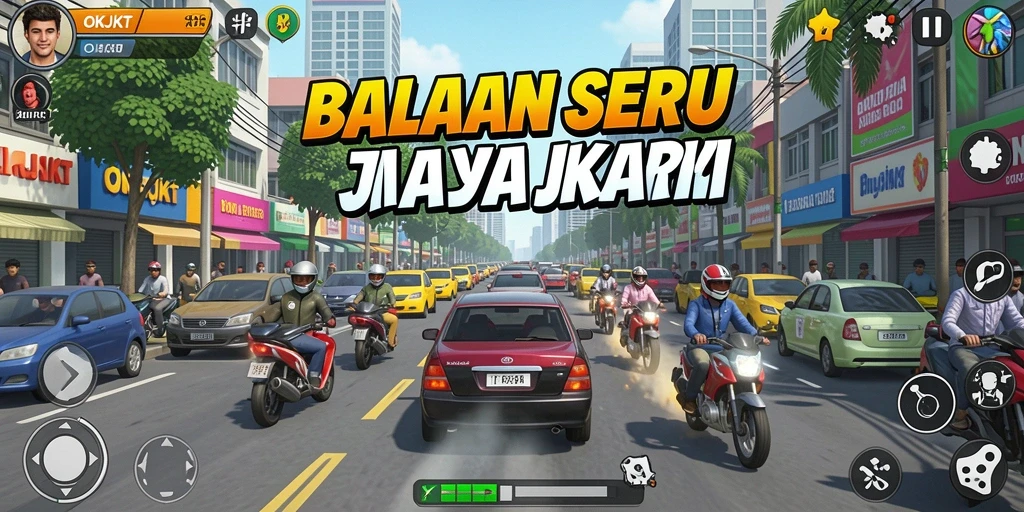 Tangkapan layar menunjukkan aksi balapan seru di jalanan Jakarta.