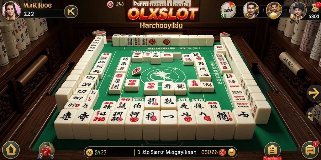 Screenshot OLXSLOT menampilkan gameplay Mahjong yang mengasyikkan dan colorful.