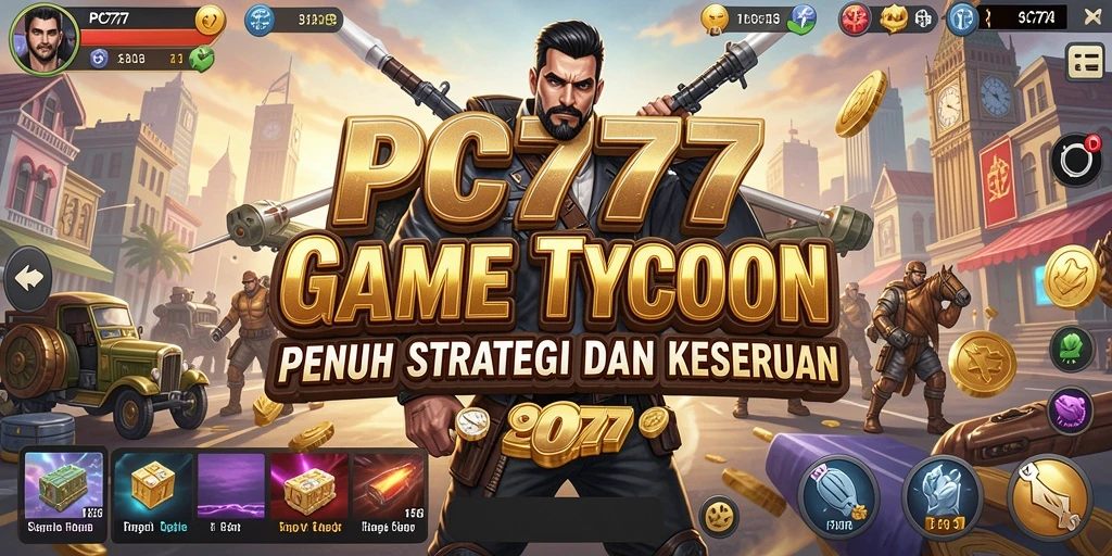 Screenshot dari gameplay PC777 yang menunjukkan pengelolaan bisnis Tycoon.