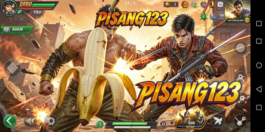 Screenshot PISANG123 menampilkan aksi pertarungan seru dan karakter yang dinamis.