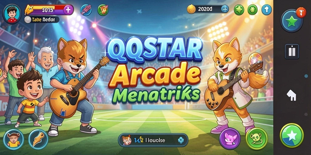 Tampilan menarik saat bermain QQSTAR dengan gameplay Arcade yang seru.