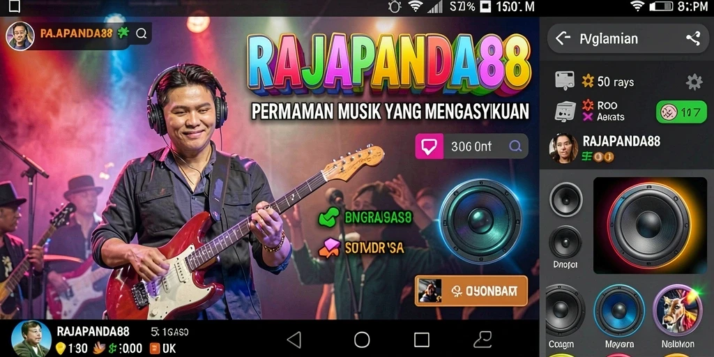 Tampilan gameplay seru di RAJAPANDA88 dengan berbagai musik.