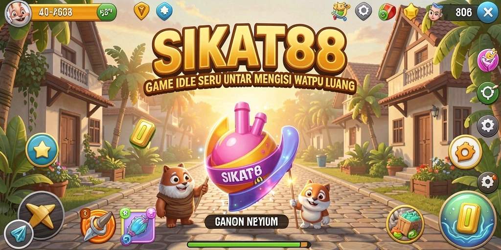 Tampilan gameplay SIKAT88 yang menunjukkan karakter mengumpulkan sumber daya secara otomatis.