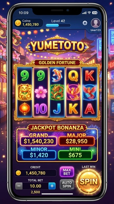 Tampilan utama aplikasi yumetoto yang intuitif.